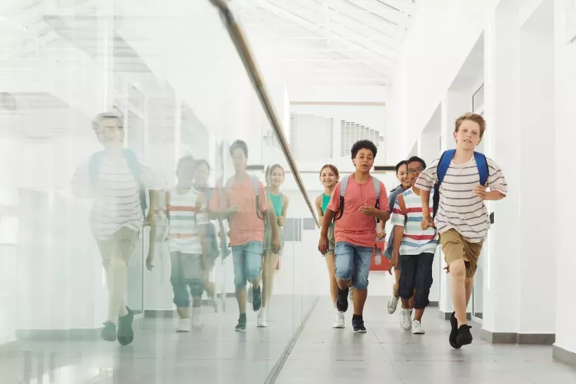 Students walking to class